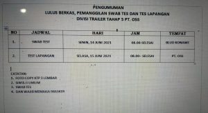 PT OSS Memanggil CTKL Divisi Trailer Tahap 5