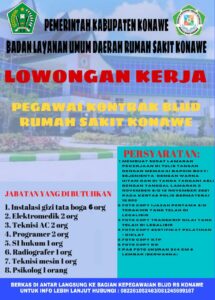 Buruan Daftar, BLUD Rumah Sakit Konawe Buka Rekrutmen Tenaga Kontrak