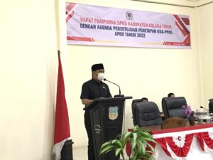 Plh Bupati Koltim Hadiri Rapat Paripurna Persetujuan Penetapan KUA-PPAS APBD Kolaka Timur Tahun 2022