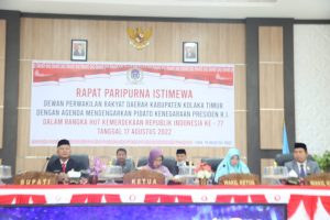 Pj Bupati Sulwan Aboenawas Paparkan Pembangunan Kolaka Timur pada Rapat Paripurna Istimewa