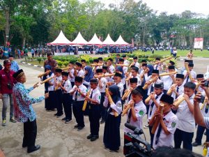 Penampilan Musik Bambu MTsN 2 Konawe Ikut Meriahkan Perayaan HUT ke 77 RI