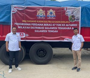 Kadin Sultra Distribusi 47 Ton Beras Hasil Panen Kolaka ke Sulteng