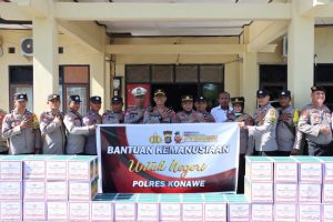 Bantuan Kemanusiaan Untuk Negeri, Polres Konawe Salurkan Sembako kepada Masyarakat Kurang Mampu