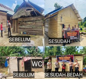 Sambut HUT Bhayangkara ke-77, Polres Konawe Bedah Rumah Warga Tak Layak Huni