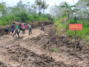 TMMD ke-117 Kodim 1429 Butur Kebut Pembangunan Jalan Usaha Tani di Desa Marga Karya