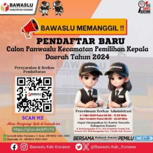 Bawaslu Konawe Buka Rekrutmen Panwascam di 13 Kecamatan