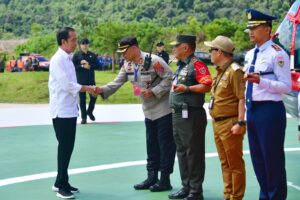 Polres Konawe Amankan Kunjungan Presiden RI Dalam Rangka Peresmian Bendungan Ameroro